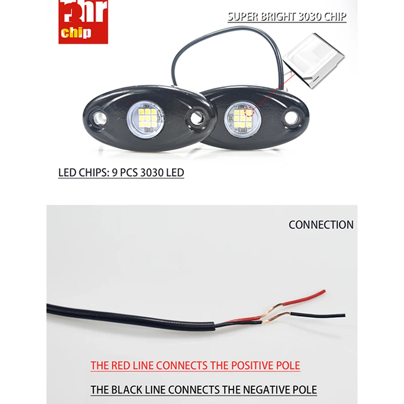자동차 LED 섀시 조명, 지프 SUV 오프로드용, 언더바디 LED 분위기 조명, 장식 램프, 외부 장식 락 라이트, 2/4 개