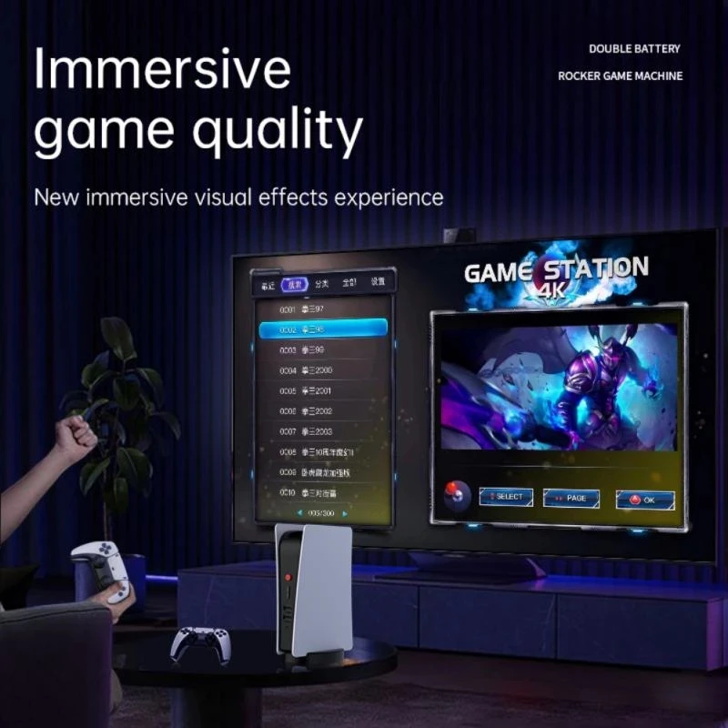 NEW M5-PS5 Game Console Video Gamebox 20000 Retro Arcade Games Built-in Speaker 2.4G Wireless Controller FOR PS1/CPS/FC/GBA