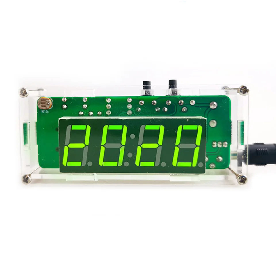 K orologio elettronico digale fai-da-te rotazione del controllo della luce Set di strumenti di visualizzazione del tempo di temperatura a LED digale per la pratica di saldatura  15