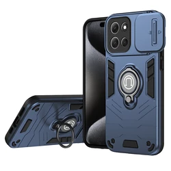 Enhanced Armor  Case with Magnetic Holder and Lens Protector Cover - Moto G86 (TCZH - Navy Blue)