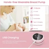 Electric Breast Pump Handsfree BPA Free Silicone Low Noise Efficient Sucking Milk USB Charge Wearable Electric Breastmilk Pump 2