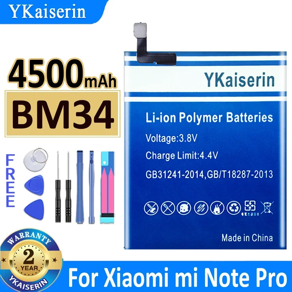 

Аккумулятор ykaisсеребрин BM34 на 4500 мА · ч для Xiaomi mi Note Pro Bateria