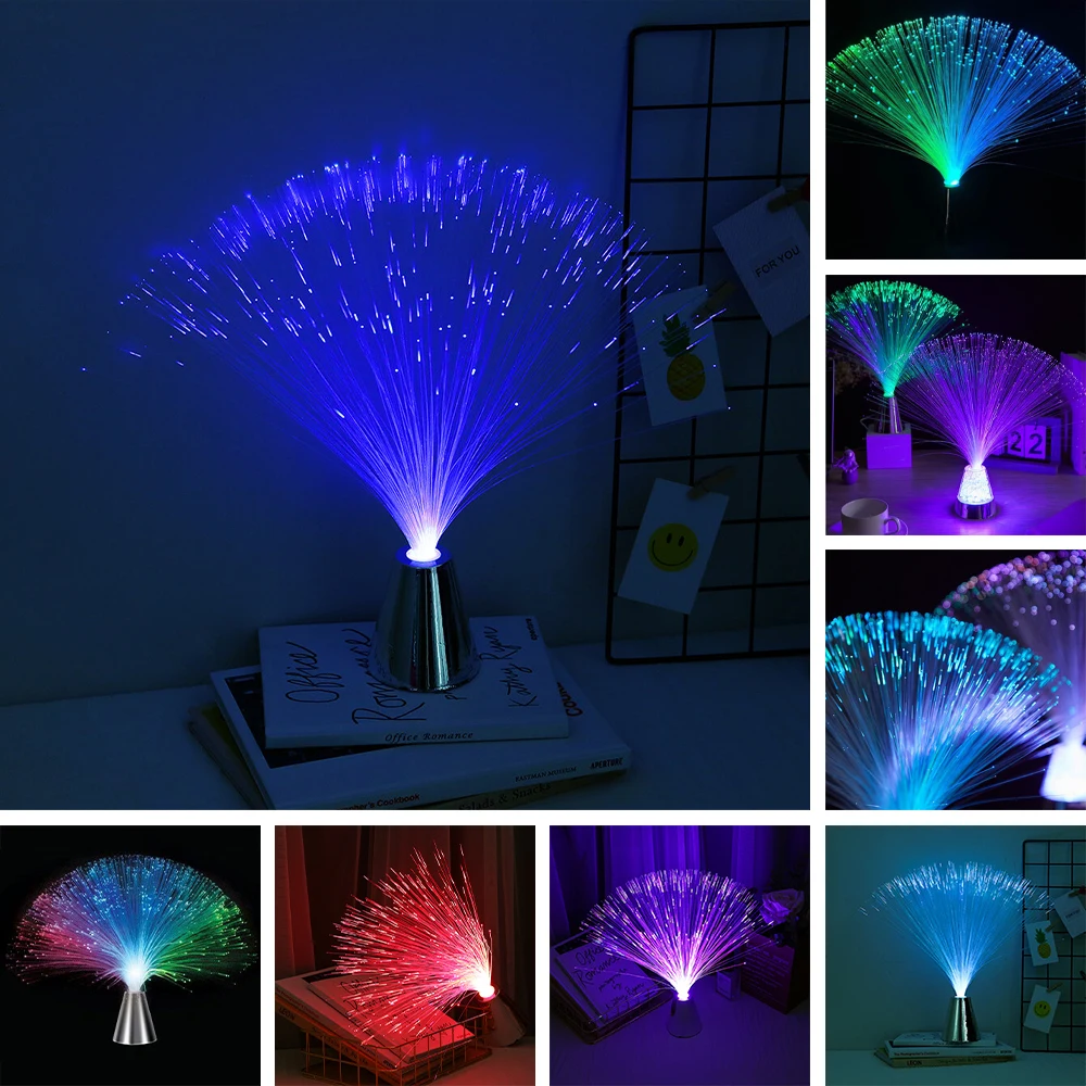 Lampe LED multicolore en Fiber optique, lumière d'ambiance, décoration de  noël, ciel étoilé, pour mariage, ameublement de la maison