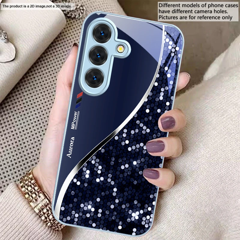 Sleek Silver Metal Curve Glass Phone Case