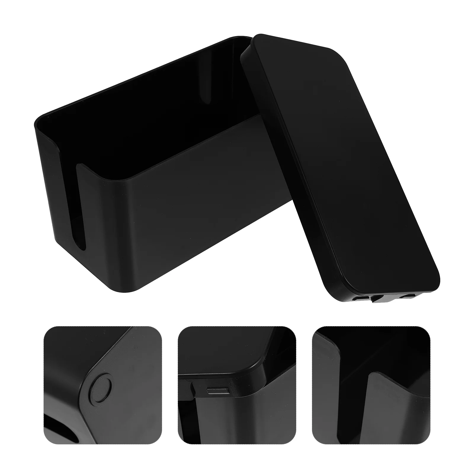 

1pc Plastic Cable Management Box Home Office Socket Cord Organizer Box