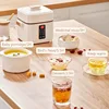 DMWD Electric Slow Cooker 1L Stewing Soup Pot Bird's Nest Maker Porridge Casserole Breakfast Machine White Porcelain Liner 220V 5