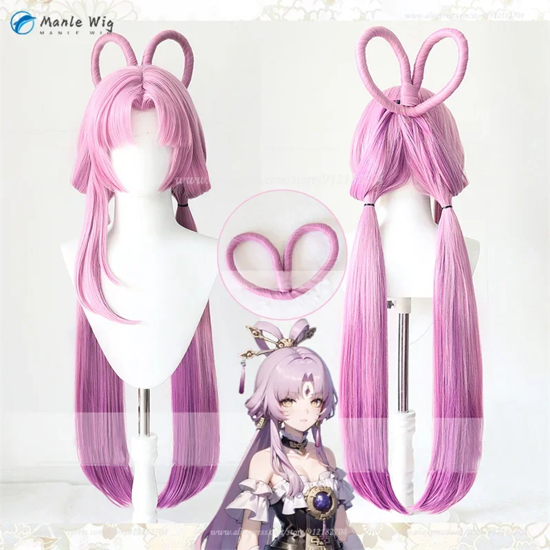 

Game WigsFu Xuan Cosplay Wig 100cm Long Pink Gradient Fu Xuan Anime WigsWig Heat Resistant Synthetic Party Wig+Wig Cap