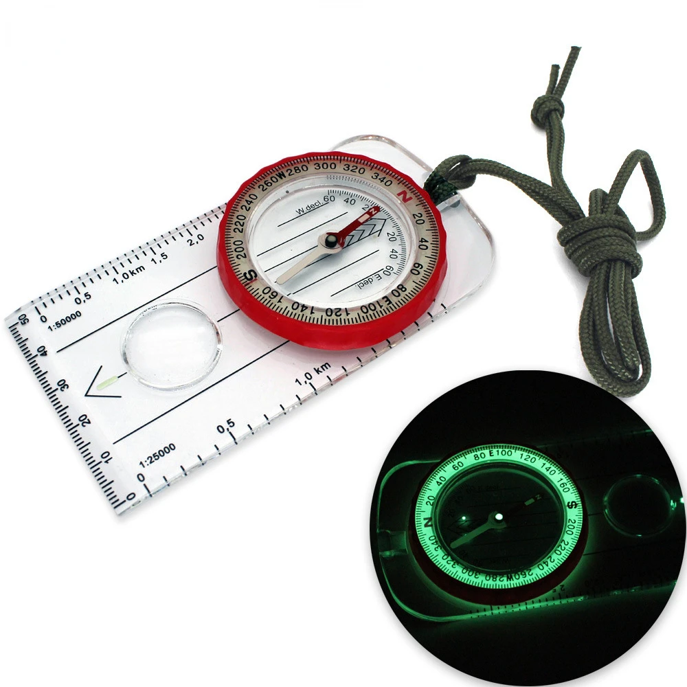

Orienteering Compass Outdoor Children's Compass Luminous Waterproof Compass Camping Orienteering Map Reading Compass