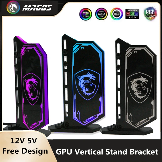 Suporte de suporte vertical para cartão VGA, GPU, 12V, RGB, 5V, A-RGB,  Multi-estilo, gráficos