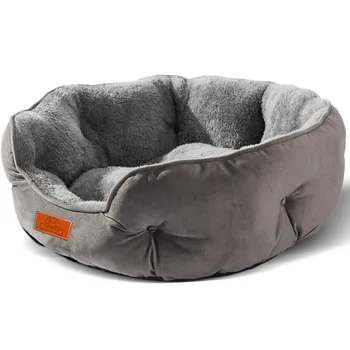Pet Bed for Small and Large Pets, Soft, Washable, Non-Slip Base, Water Resistant, Grey, 50 cm 6