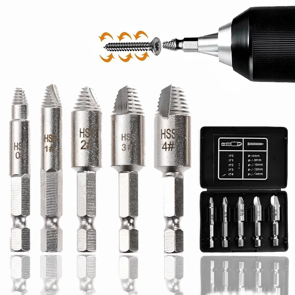 Bolt Remover Extractor Demolition Tools Kit Screw Extractor Drill Bit Set 5pcs Aliexpress