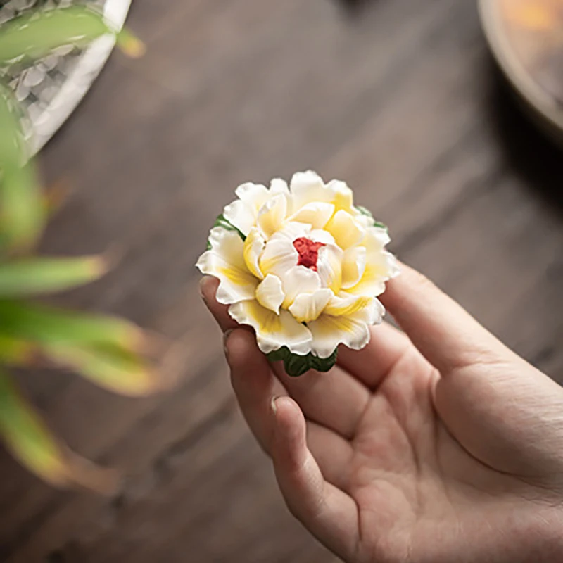 Ceramic Incense Burner Stick Holder for Aromatherapy, Differents Shape of Flower, Tea Pet, Peony, Cha Dao Tearoom, Yoga Access
