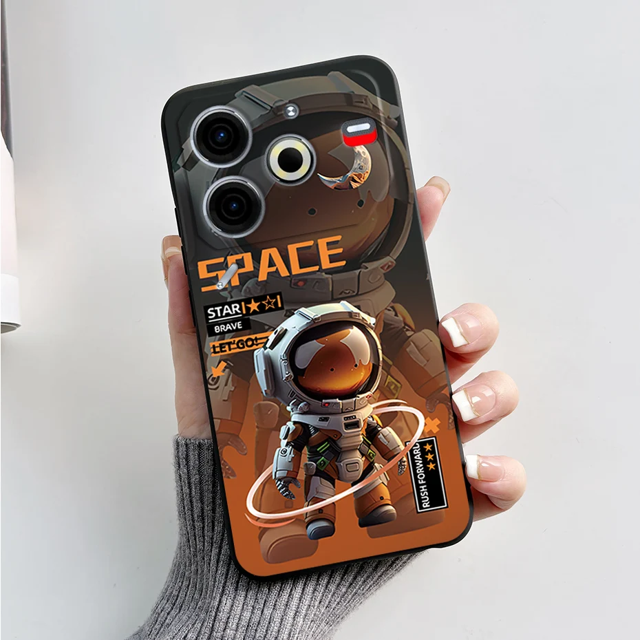 Luxury Marble Black Silicone Soft Phone Case - Elegant TPU Back Cover in 6.78