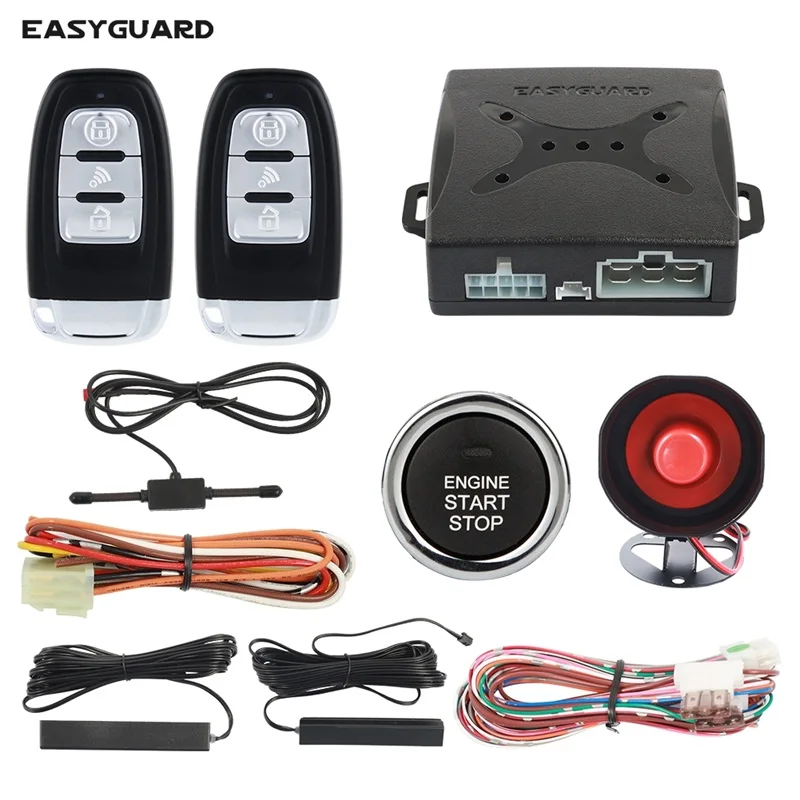 

EASYGUARD alarm car system with auto lock unlock keyless entry remote starter push button start auto central lock