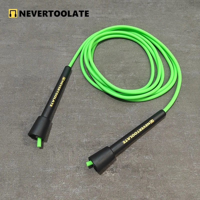 NEVERTOOLATE summer use 85A shore hard ROPE 140 grams 5.8mm x 3.2 meter pvc mixed tpu alloy rope handle no tangle