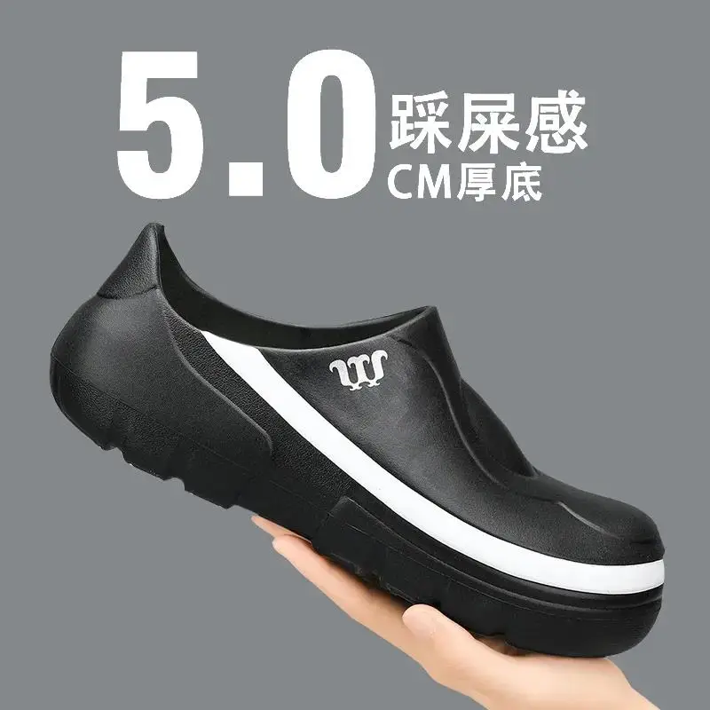 

Men's EVA Slippers Light Anti-slip Chef Shoes Men High Quality Waterproof House Sandals Soft Wear-resistant Male Bathroom Slides