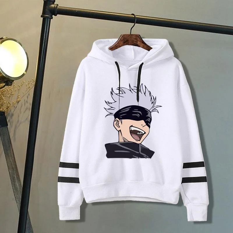 

Anime Hoodies Funny Satoru Gojo Graphic Printed Sweatshirt Fashion Personality Loose Hooded Pullover