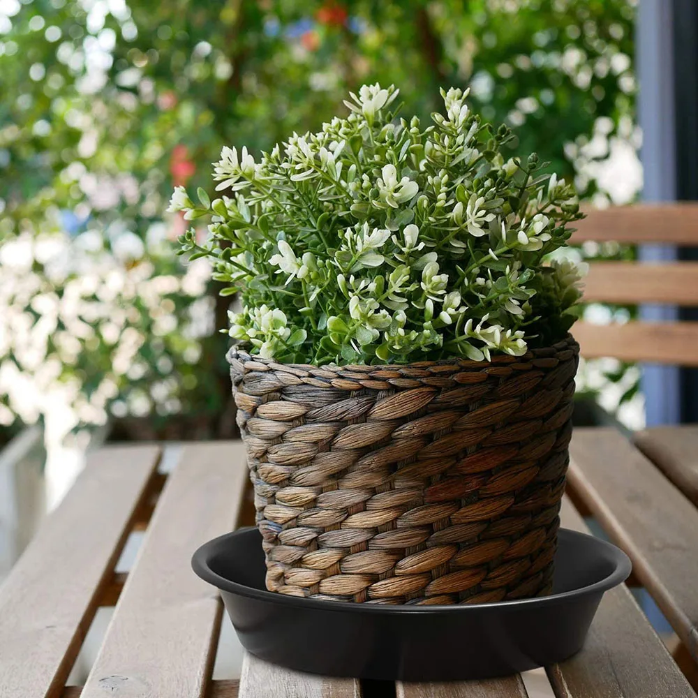 Description Picture 6 of item3Pcs Round Plastic Plant Saucer Wear-resistant Drip Trays Durable Heavy Duty Flower Pot Red White Black Colors Home Decoration
