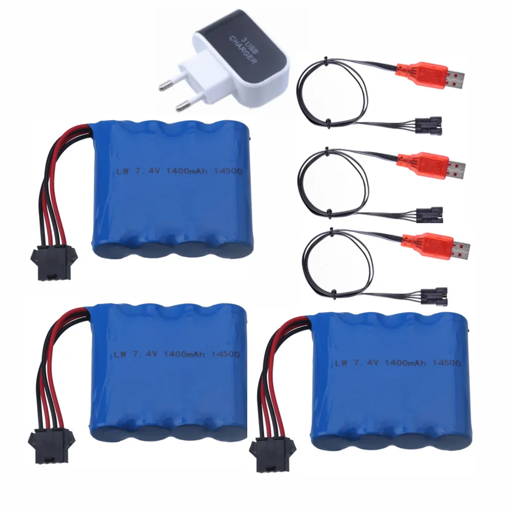 

7.4V 1400mAh 2S Lipo Battery and charger set For DE36W 1:16RC Off-Road 4WD High-Speed Climbing Drift Racing toy accessories