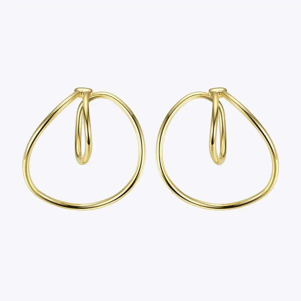 ENFASHION Punk Geometric Ear Cuff Clip On Earrings For Women Gold Color Line Earings Without Piercing Jewelry