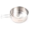 Lixada 3pcs Stainless Steel Combination Cookware Set Camping Kitchenware Pan Pot with Folding Handle for Outdoor Hiking Picnic 4