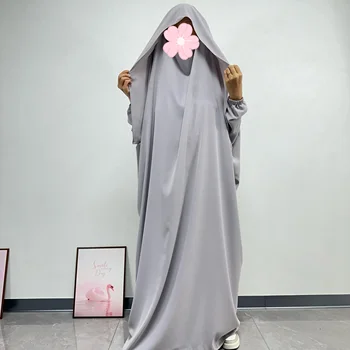 Muslim Abayas Loose Islamic Dresses Women Jilbabs Maxi Dress Casual Solid Robe Ramadan Prayer Garment Kaftan