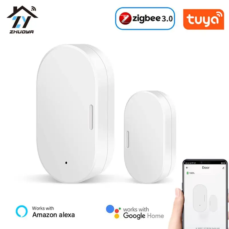 Zy Tuya Zigbee Smart Door Sensor Door Door Open Rilevatori Chiusi Smart Home Telecomando Tramite Alexa Google Home Smart Life