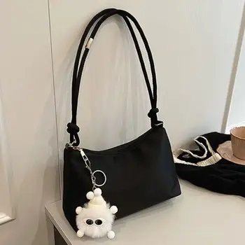Borsa a Spalla Elegante di Alta Qualità in Tinta Unita, Borsa Casual in Tessuto Liscio, Borsa Sottobraccia in Raso
