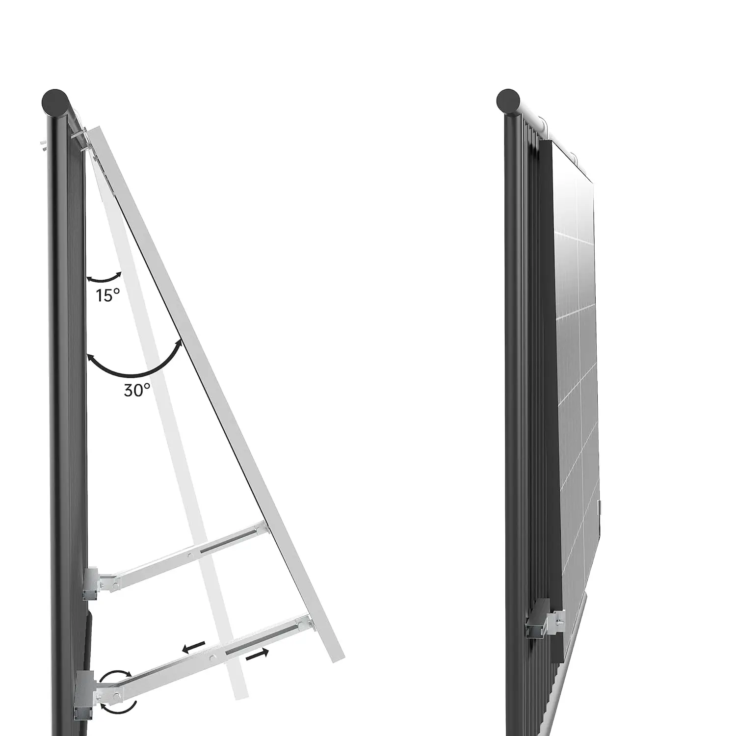 Kit De 6 Supports Solaires Pour Toit Plat 12 Cm - Rails De Montage Panneaux Photovoltaïques - Installation Balcon, Maison, Caravane