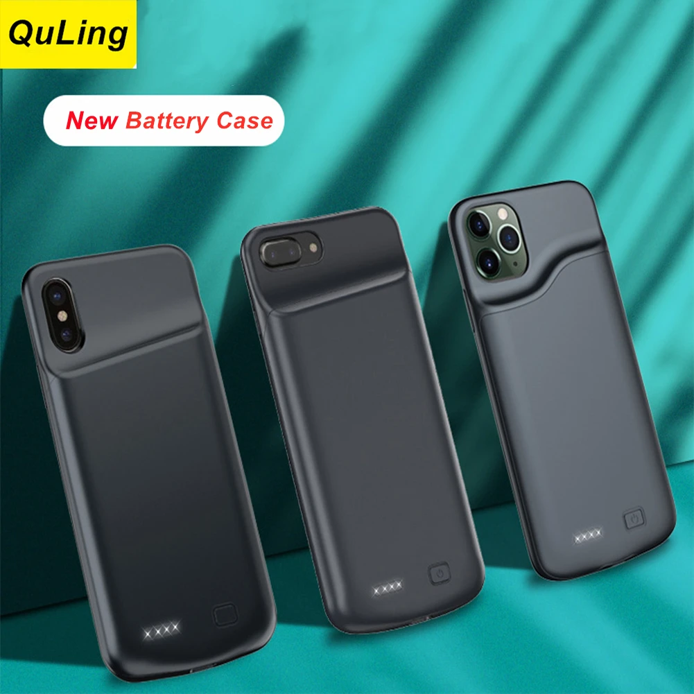 

QuLing для IPhone 6 6S 7 8 6 Plus 6S Plus 7 8 Plus X XS XR XS Max 11 11 Pro Max, чехол для аккумулятора, зарядное устройство, чехол