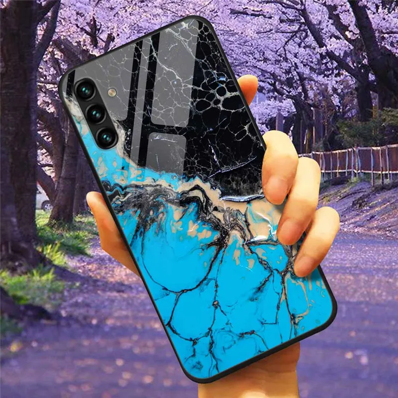 Tempered Glass Hard Cover Case for Samsung Galaxy - Space Design