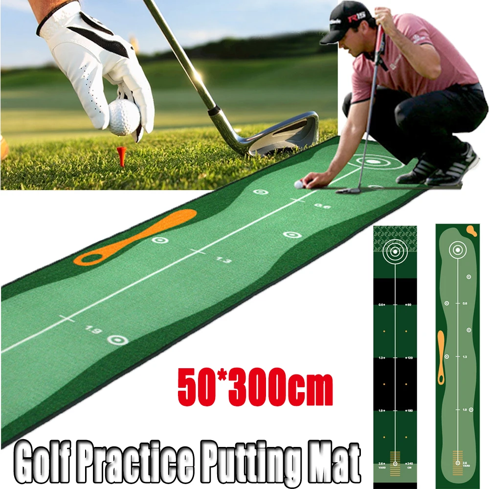 

Green Residential Exercise Anti-Slip Golf Training Home Trainer Pad Golf Practice Putting Mat Hitting Games Golf Carpet