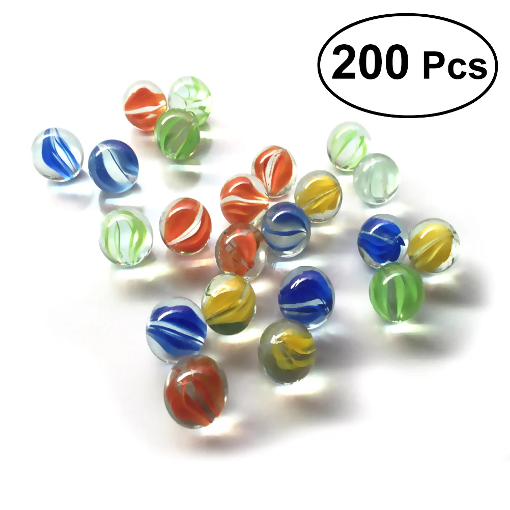 

Set of 200 16MM Cats Eyes Glass Shooter & Marbles Colorful Patterned Glass Beads Balls for Kids