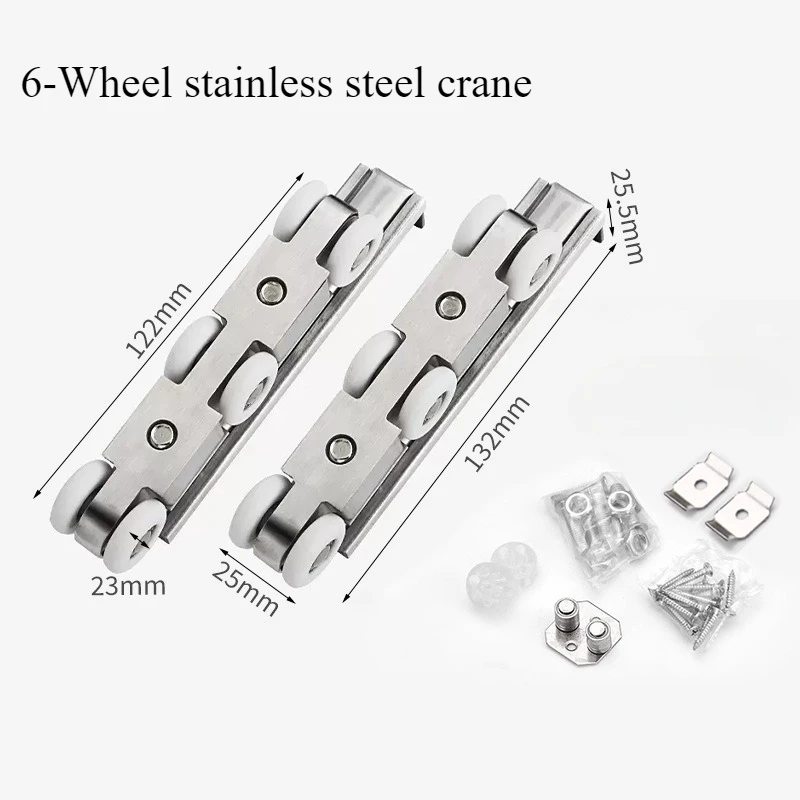 A Pair of Bidirectional Silent Hydraulic er Pulleys, Wood Sliding Doors for Aisle Kitchen, Bearing Capacity 60/80/100/120kg