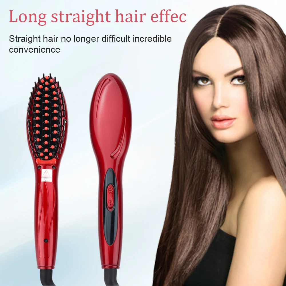 Electric Straight Hair Comb Hair Brush Styling Straightener Comb Irons