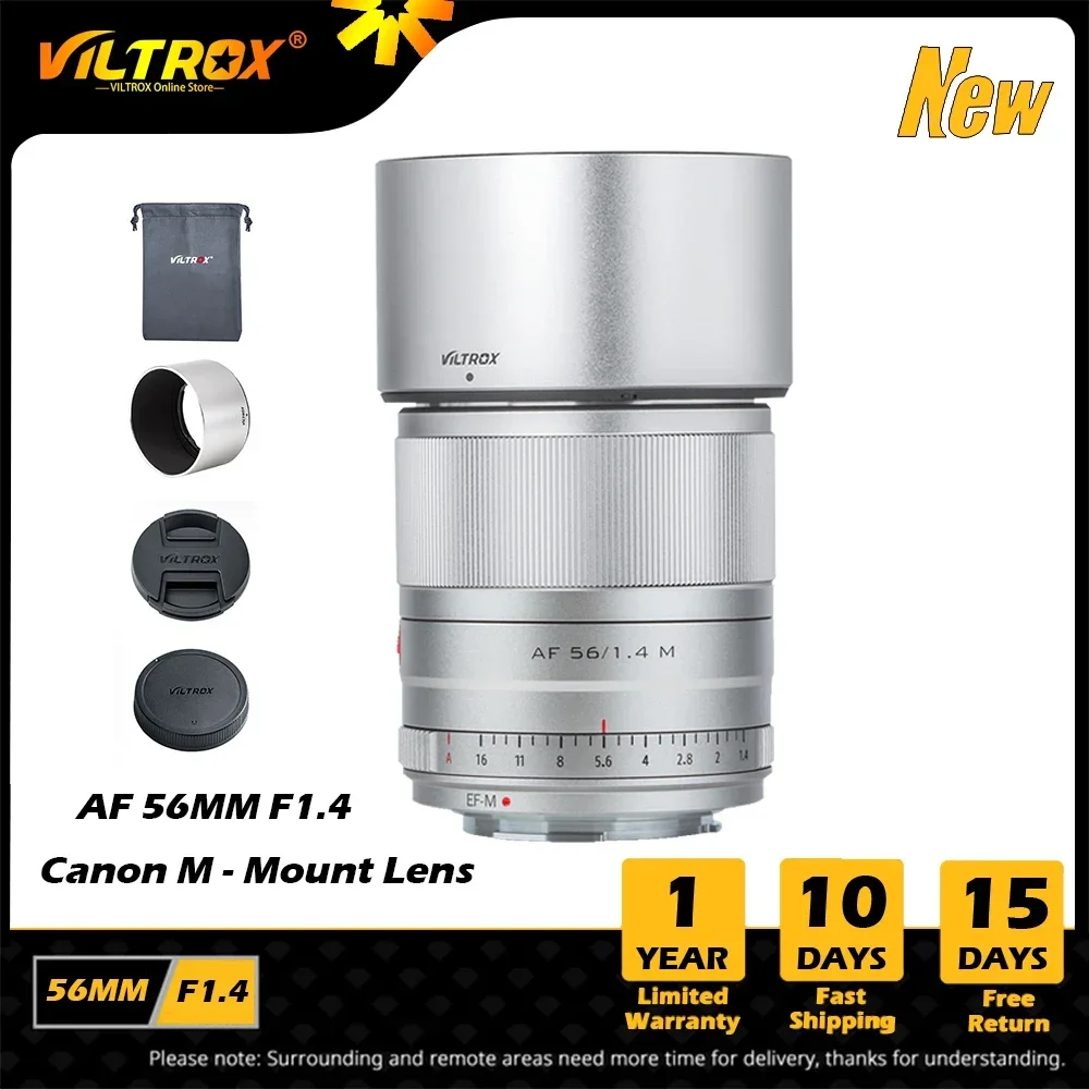 

VILTROX 56mm F1.4 Canon Lens EF-M Large Aperture Auto Focus Portrait Lens APS-C Prime Lens For Canon EOS M M5 M10 Cameras Lenses