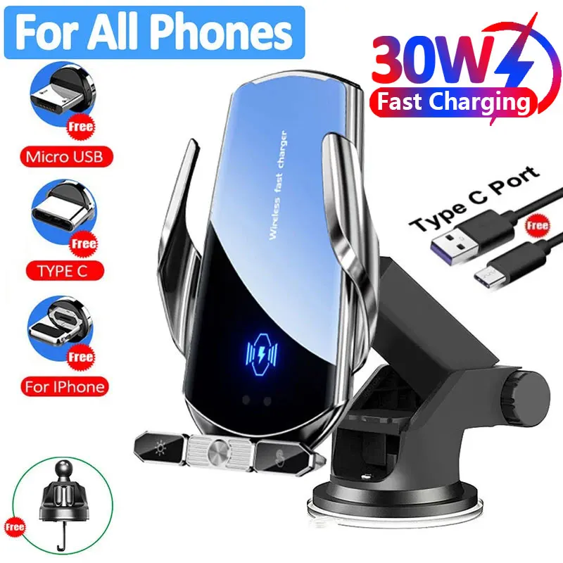 15W car wireless charger stand for iPhone 16 15 14 13 12 Pro Max Samsung 3 in 1 magnetic adapters phone fast charging