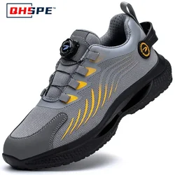 Revolutionary Men's Sporty Safety Work Shoes with Rotating Buckle - 45 (E-Grey)