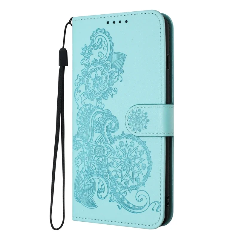Paisley Leather Flip Stand Wallet Book Cover