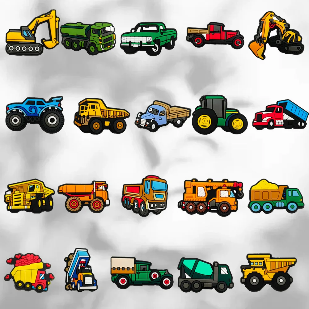 

Engineering vehicle Car goods train tractor Shoe Croc Charms for Clogs Sandals Decoration Shoe Buckle JIBZ for Friends Gifts
