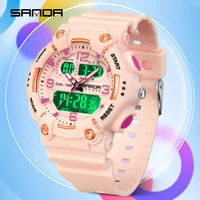 SANDA 6179 Digital Watch Women Girl Sport Quartz Wristwatch Top Brand Luxury LED Waterproof Female Lady Electronic Clock Gift