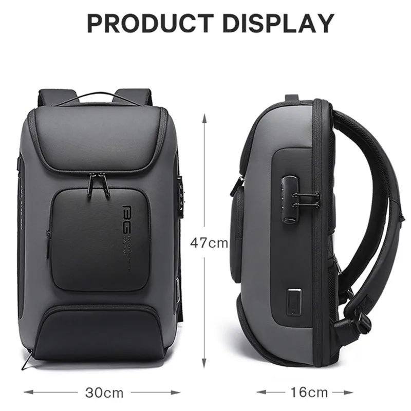 BANGE Fashion Anti-theft New Style Big Capacity USB Charging Backpack Water-resistant Oxford Casual Travel Bag for Male Mochila