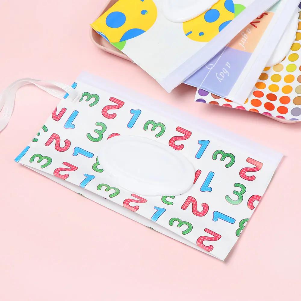Niedliche Outdoor-Produkttasche mit Schnappverschluss, tragbare Feuchttücher-Tasche, Kosmetiktasche, Kinderwagen-Zubehör – Detail 3