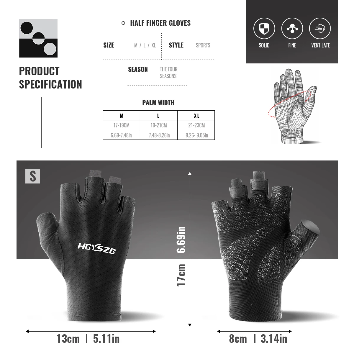 1Pair Outdoor Sports Breathable Stretch Fabric Silicone Non-slip Half Finger Gloves