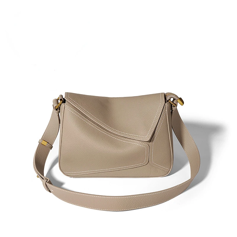 

Women's Bag Genuine Leather Geometric Tote Bag 2023 Autumn Lady Underarm Shoulder Bag Female Popular Commuter Messenger Handbag