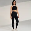 Yoga Clothing Set Women's High Waisted Leggings and Top Two Piece Seamless Fitness Exercise Clothing Fitness Workout Underwear 3