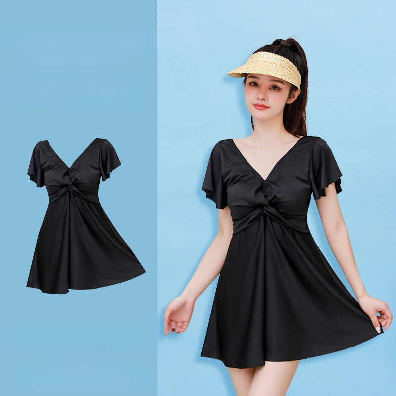 

2023 Black Tankini Swimsuits Plus Size Swimwear Women High Waist Swimsuit Female Push Up Bathing Suits Skirt Beachwear Dropship