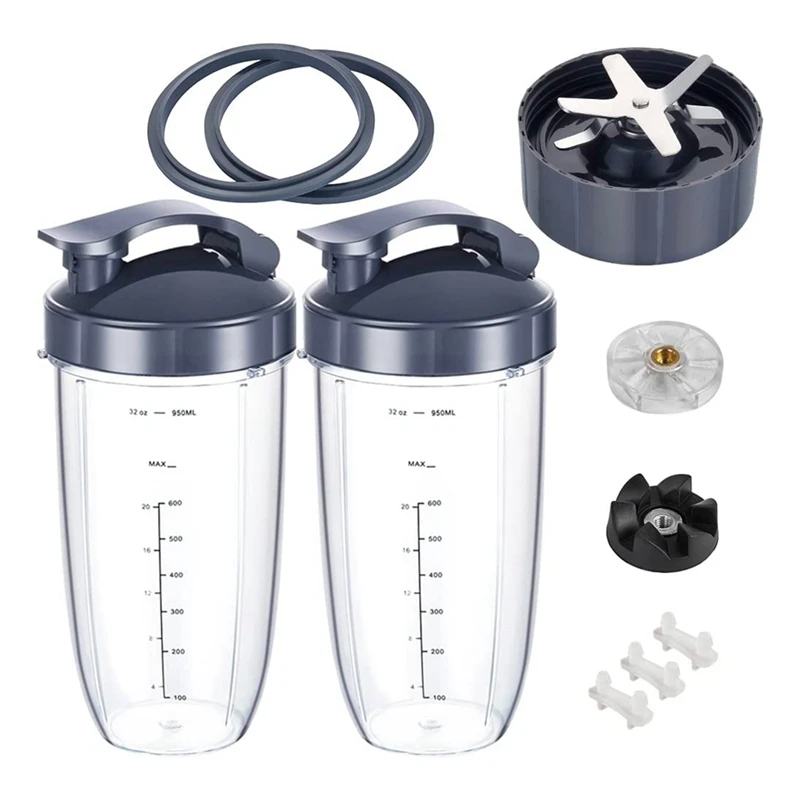 

For 32OZ Cups And Flip Top To Go Lids And Parts Extractor Blade Replacement Parts Plastic Fit For Nutribullet 600W/900W Blenders