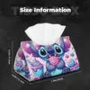 Custom Cartoon Pink Stitch Tissue Box Cover PU Leather Rectangular Anime Cartoon Facial Tissues Holder for Home 5