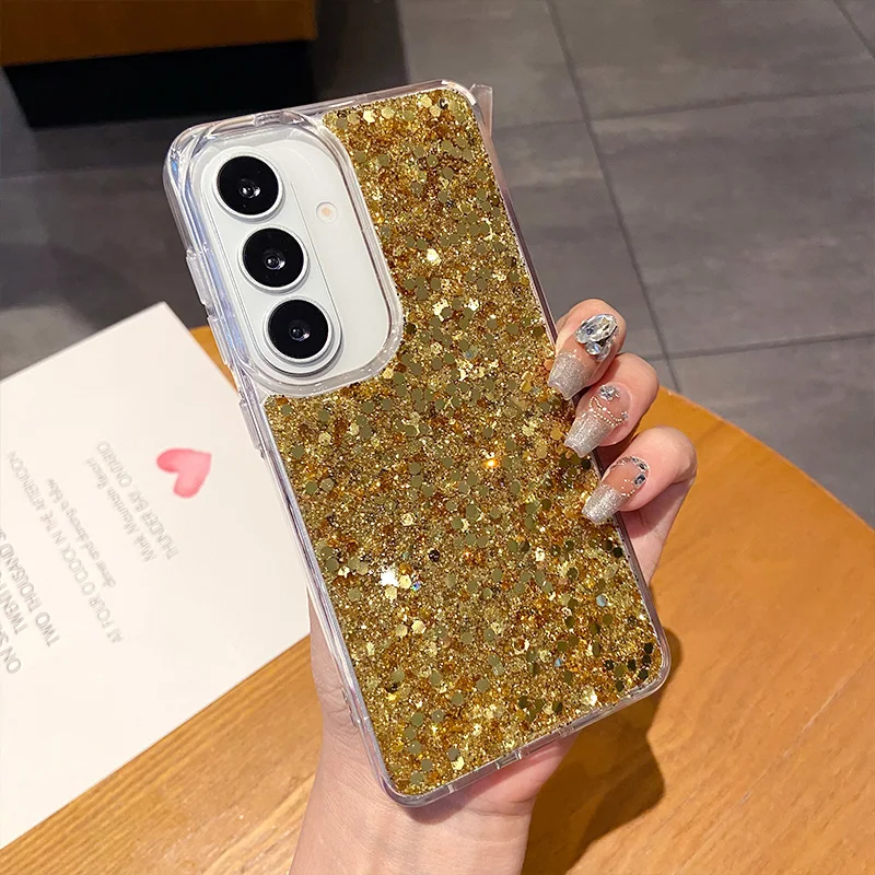 Elegant Glitter Girl Epoxy Phone Case with Luxury Aesthetic Design